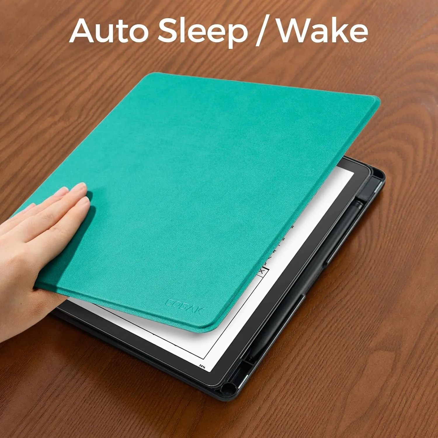 CoBak Case for Kindle Scribe - All New PU Leather Cover with Auto Sleep Wake Feature for Kindle Scribe 10.2" 2022 & 2024 Released with Pen Holder