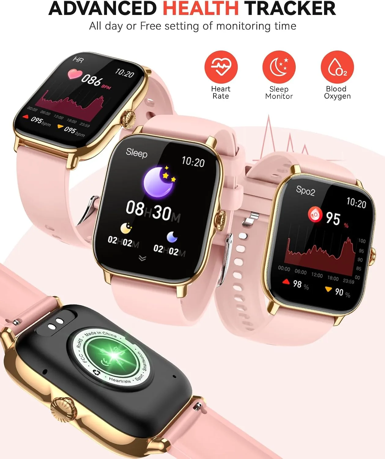 Smart Watch for Women Men- Answer/Make Call, 2025 IP68 Waterproof Fitness Step Sleep Tracker Watch with Monitor Activity Counter Smartwatch for Andriod iPhone iOS Samsung Compatible