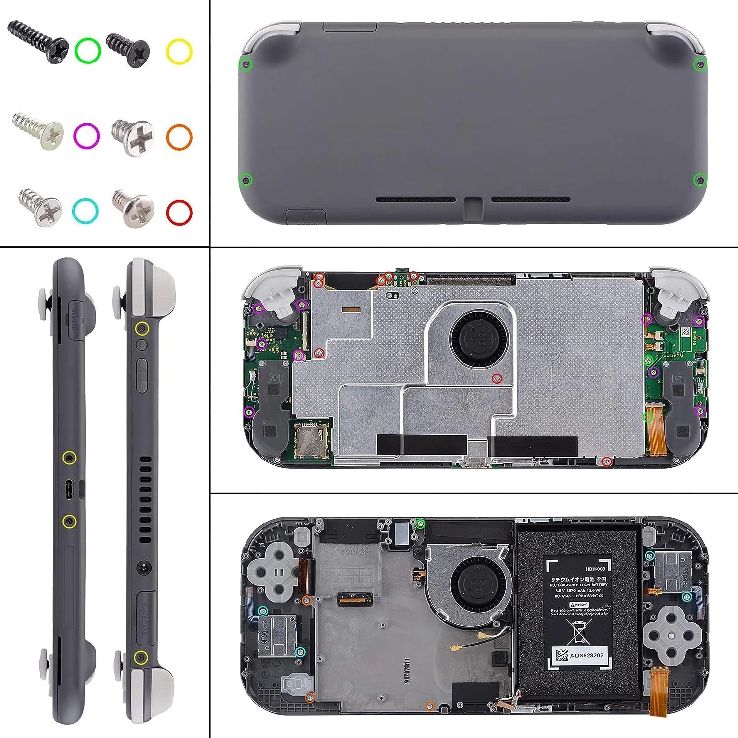 eXtremeRate Matcha Green DIY Replacement Shell for Nintendo Switch Lite, NSL Handheld Controller Housing w/Screen Protector, Custom Case Cover for Nintendo Switch Lite