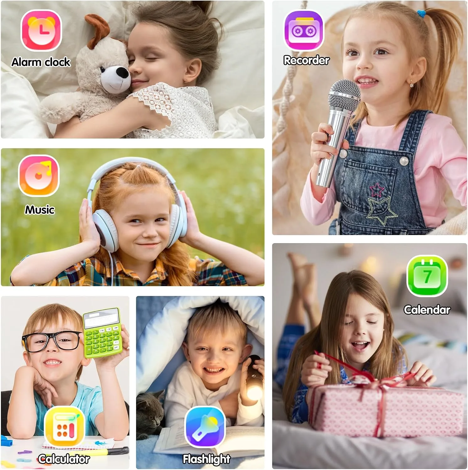 Wiszodet Kids Smart Game Watch with 24 Games HD Touch Screen Video Camera Music Player Pedometer Flashlight Alarm Clock 12/24 hr, Gifts for 5-12 Year Olds Boys Orange