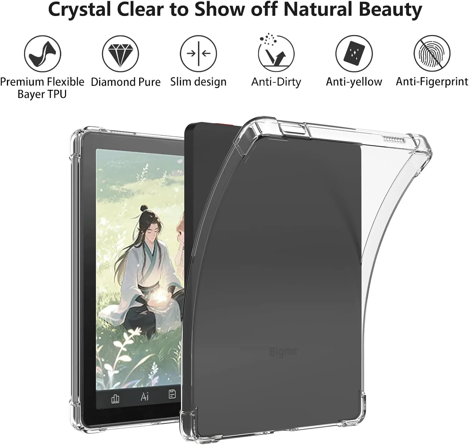 Aircawin Case for 6" Bigme B6/B6 Color/B6 B/W Mobile ePaper Case Clear