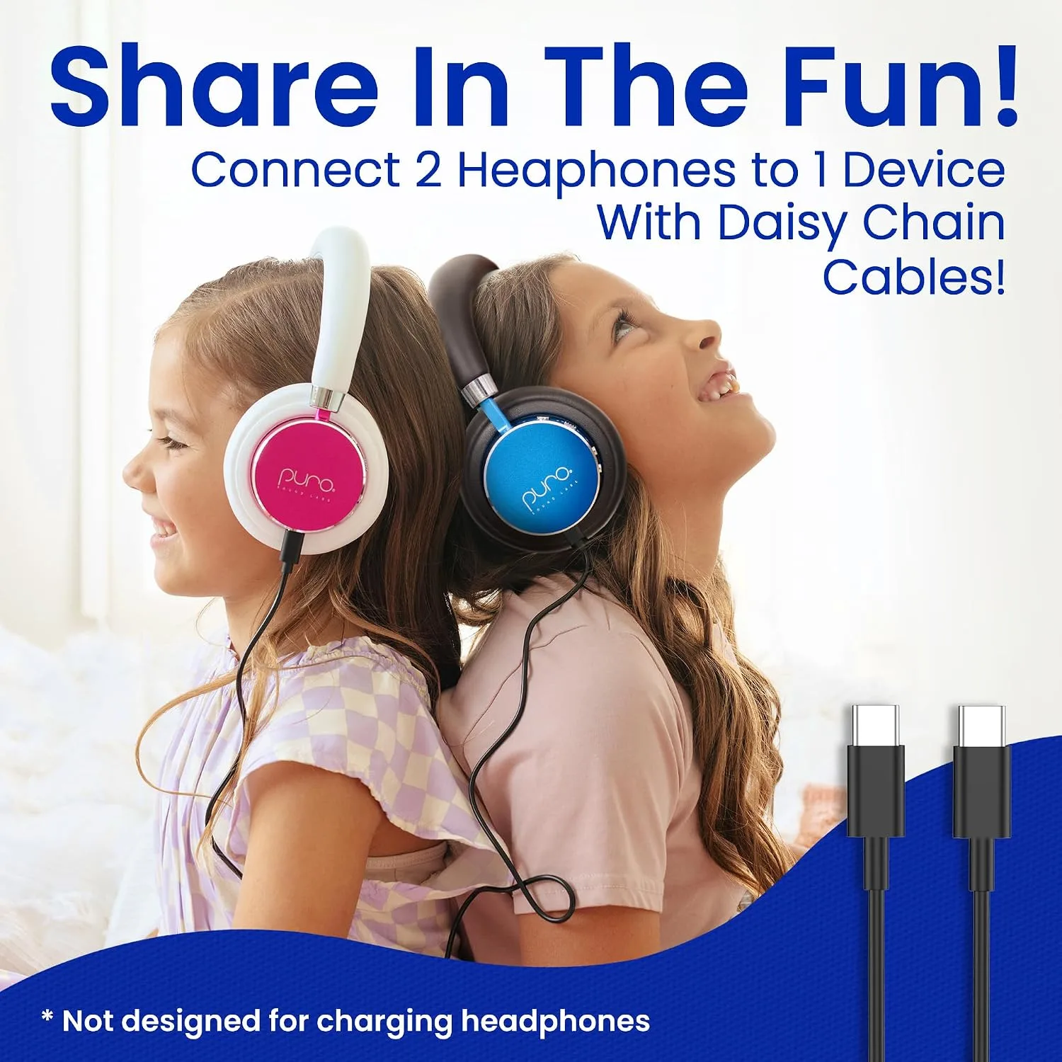 Puro Sound Labs - Kids Headphones, Volume-Limiting 85dB, BT2200 Plus, Blue