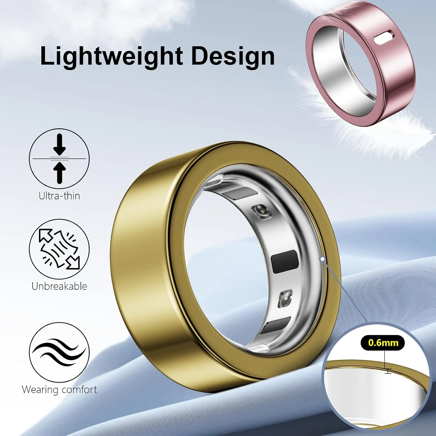 5 Pack Covers Compatible with Oura Ring 4/Oura Ring 3-Size 8