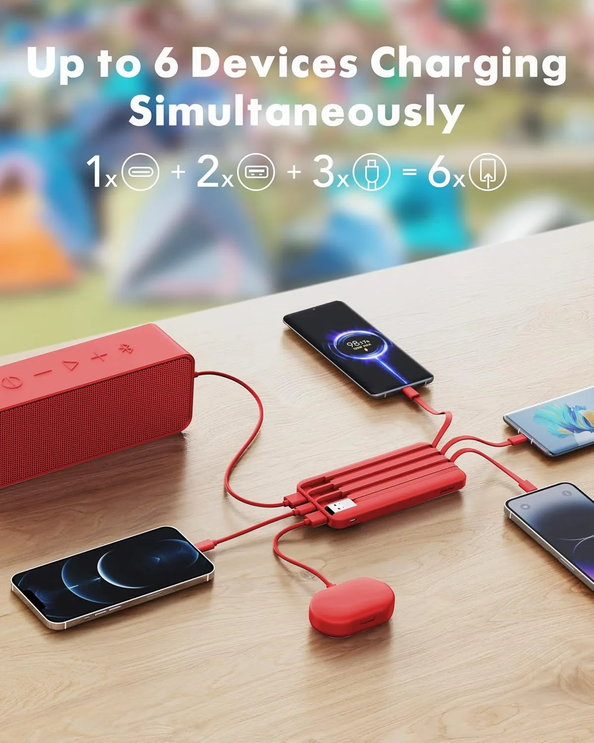 charmast Portable Charger with Built-in Cables X 4, Portable Phone Charger