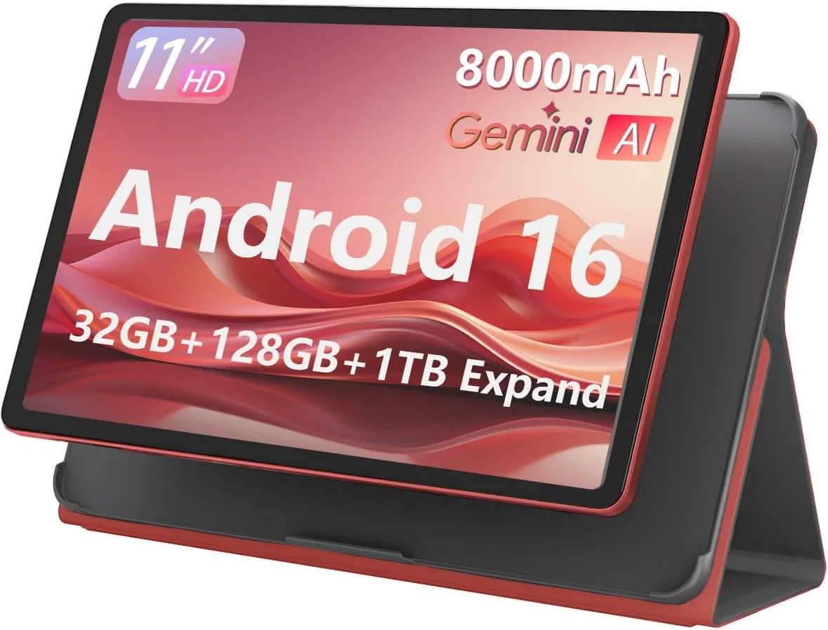 11-inch Android 16 Tablet, 32GB RAM + 128GB ROM (1TB Expand), T7280