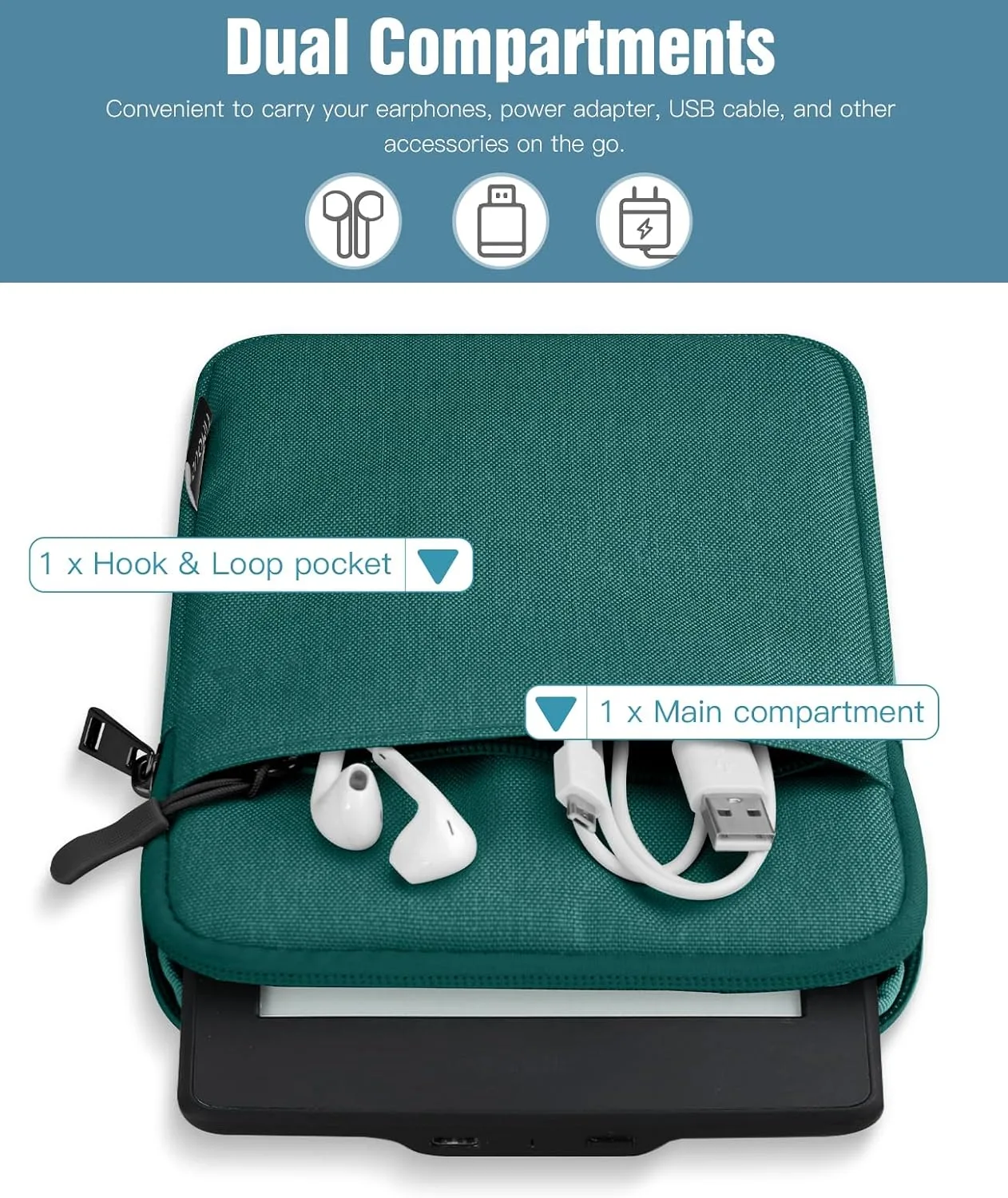 TiMOVO 6-7 Inch Sleeve Case for eReader Book, Dark Green