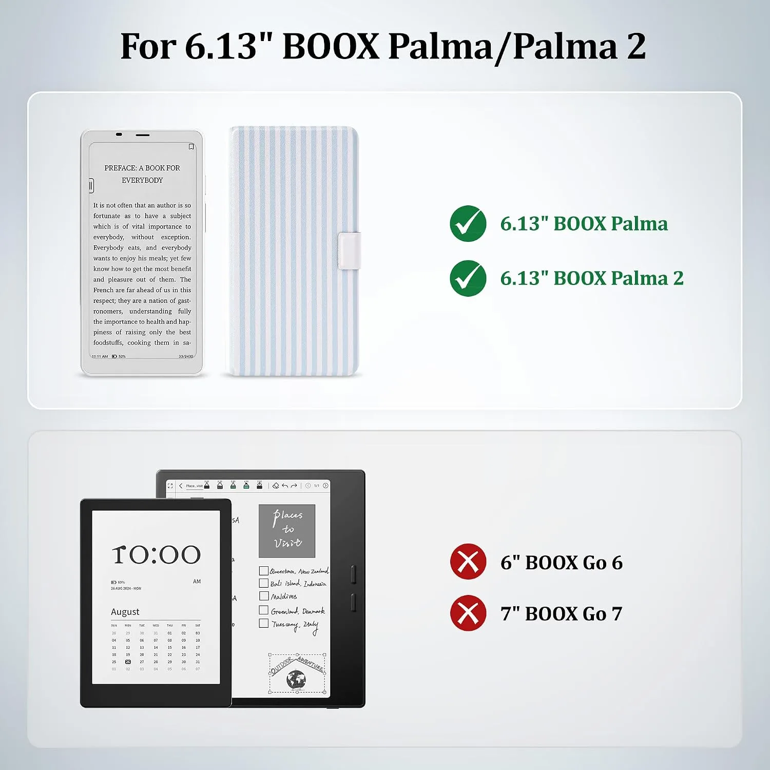 2in1 Case for Onyx BOOX Palma 2 Magnetic Detachable Folio Cover