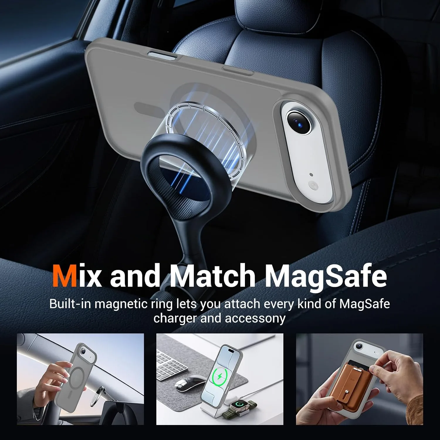 Temdan for iPhone AIR Case with Screen Protector Titanium Gray