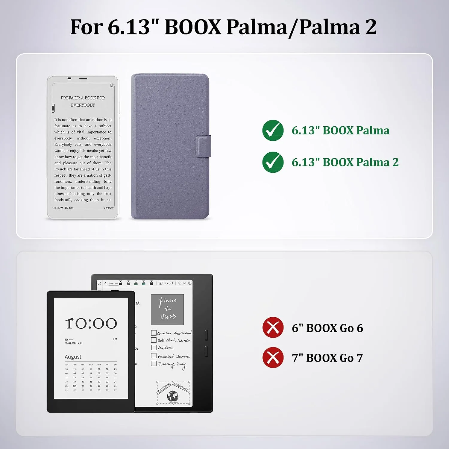 2in1 Case for Onyx BOOX Palma 2 Magnetic Detachable Folio Cover