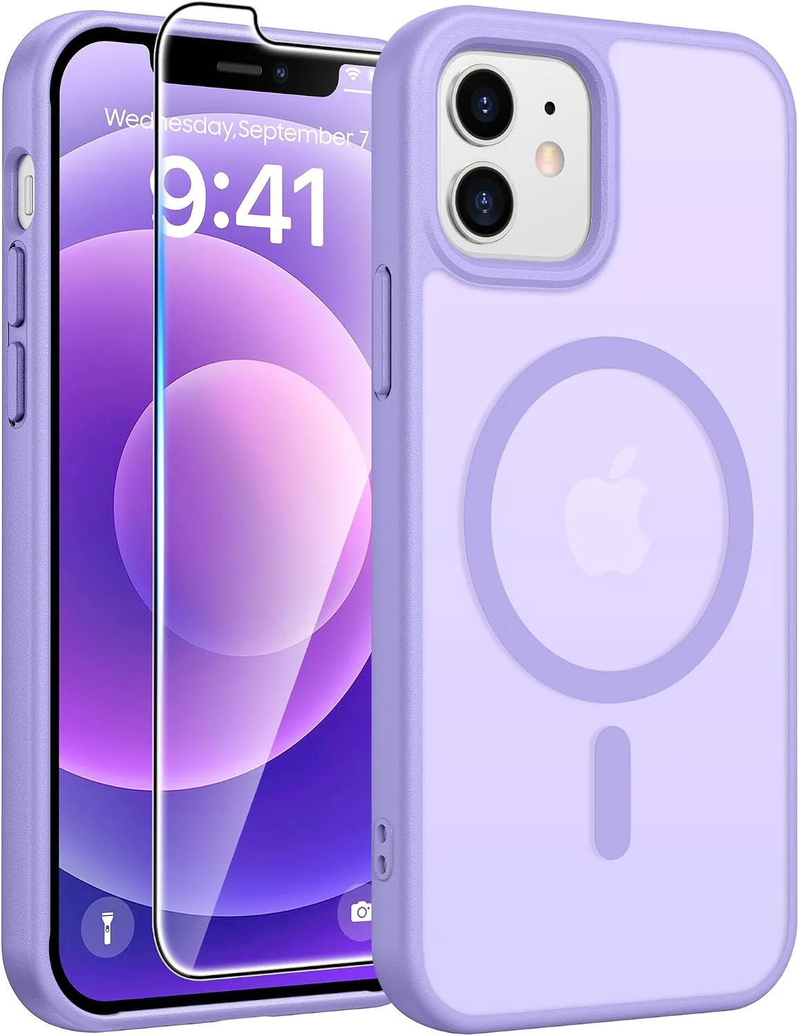 FNTCASE for iPhone 12/12 Pro Case, Fit for Magsafe, Light Purple