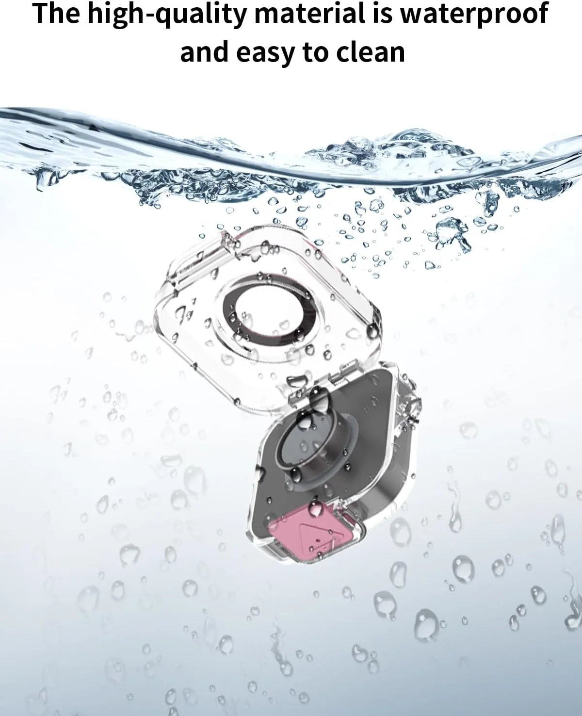 Compatible with Oura Ring 4 Charger,Full Body Shockproof Protective Integrated Switch Protective Cover，with Lanyard,Pink