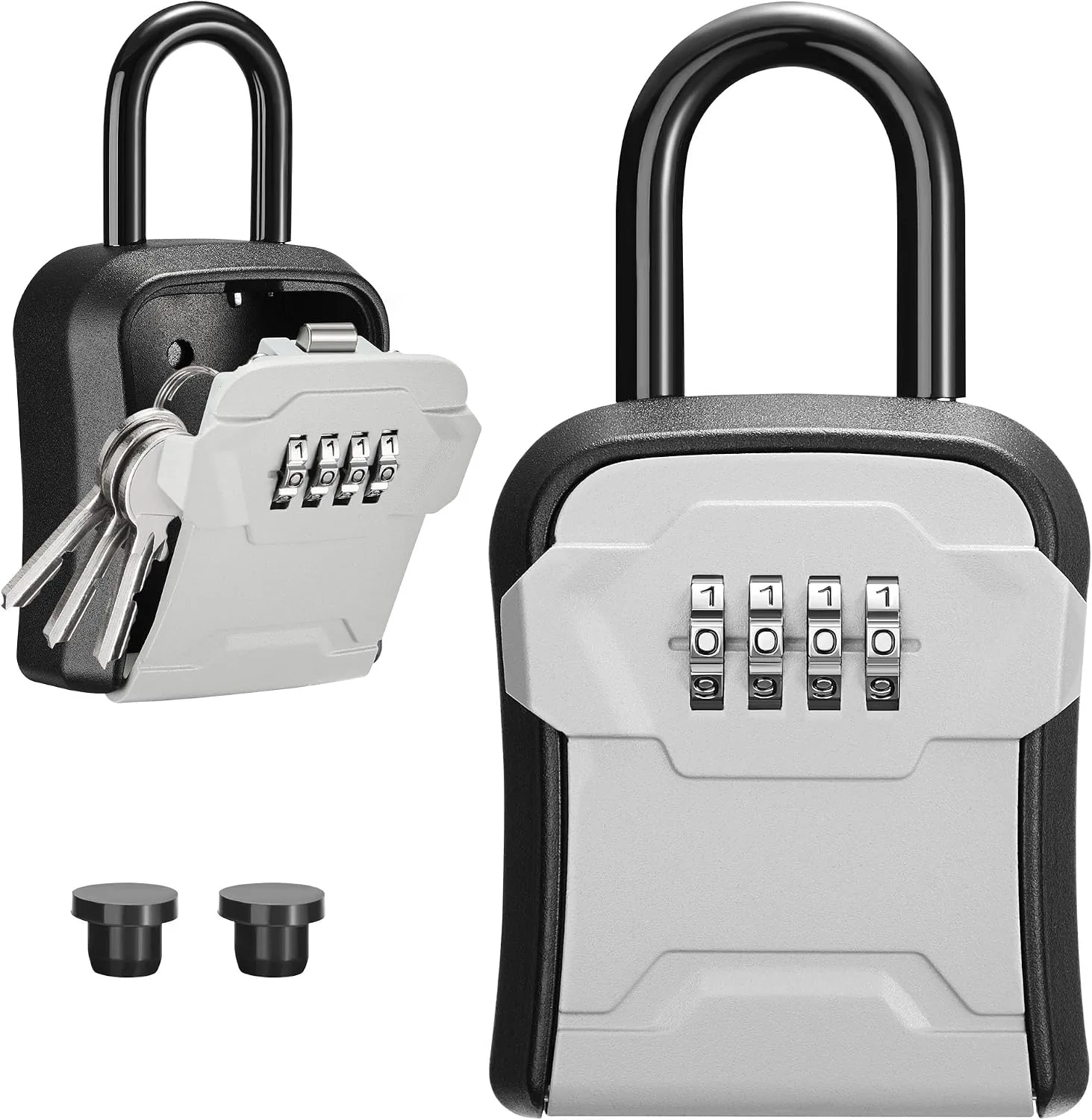 Puroma Key Lock Box for House Keys Combination Lockbox with Code, 1 Gray