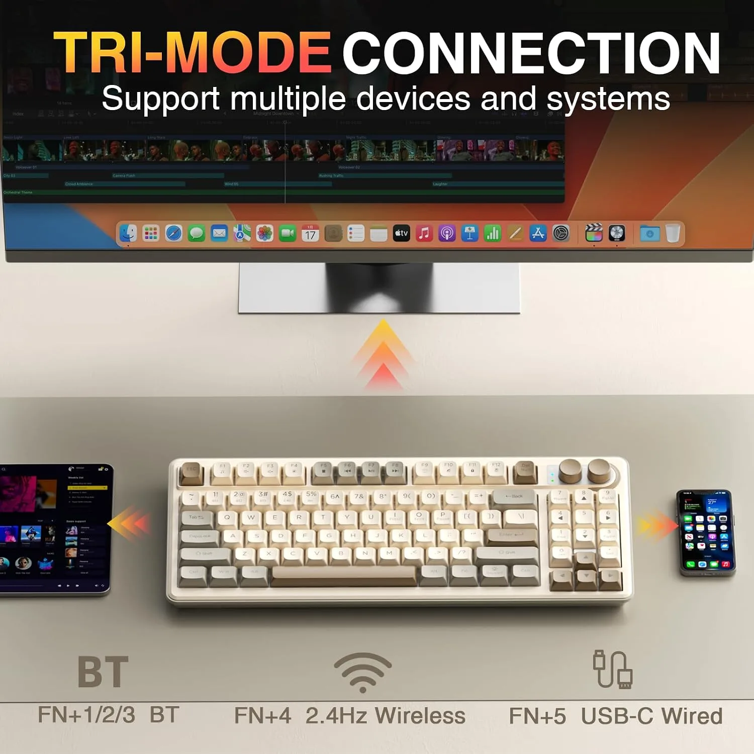 SOLAKAKA SK90 75% Wireless Gaming Keyboard with Media Knob & Number Pad