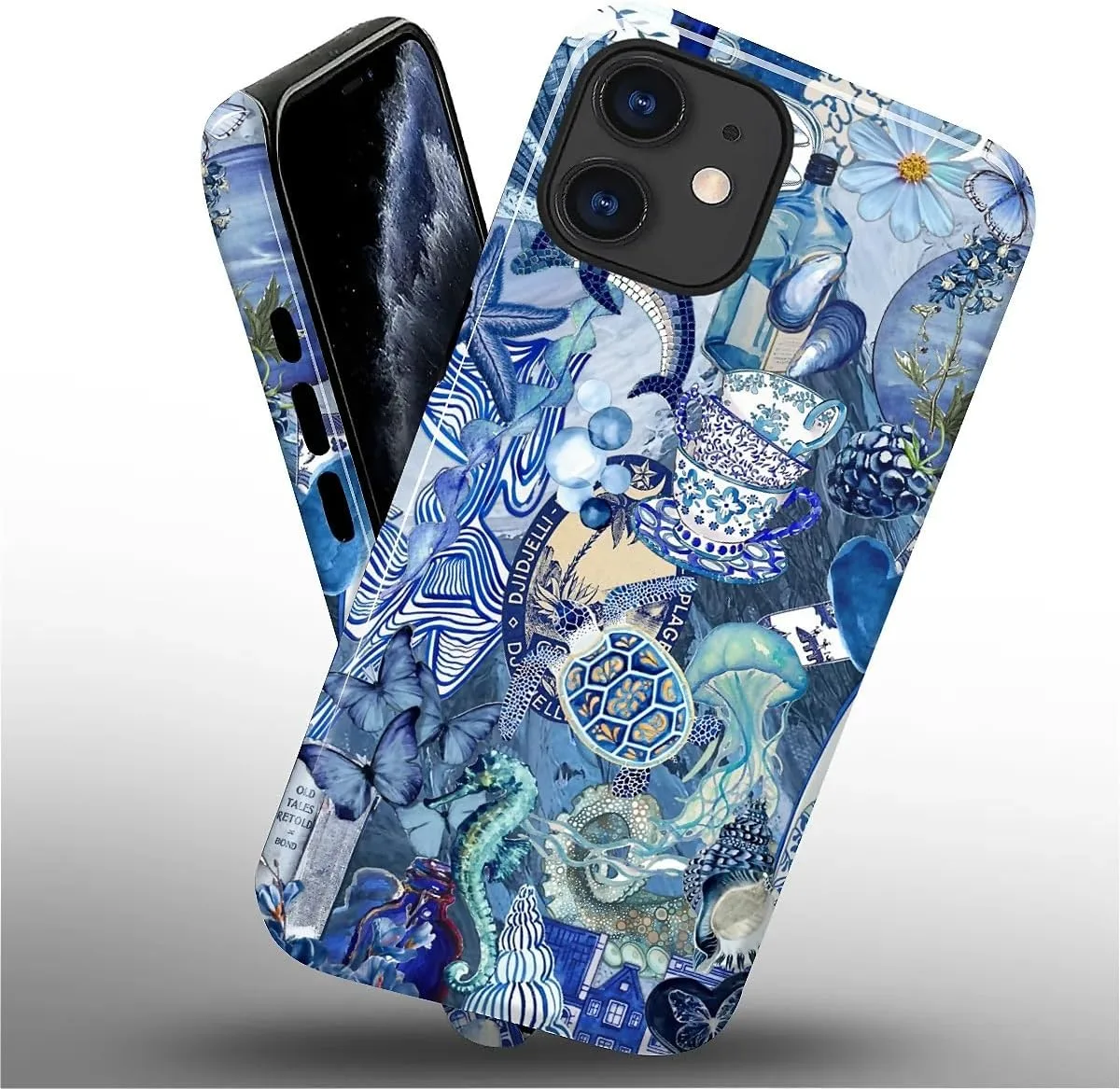 DAIZAG Case for iPhone 11,Mixed 2 Layer Design Shockproof Soft TPU Ddouble Protection Phone Case for iPhone 11-Blue Book Sea Life World