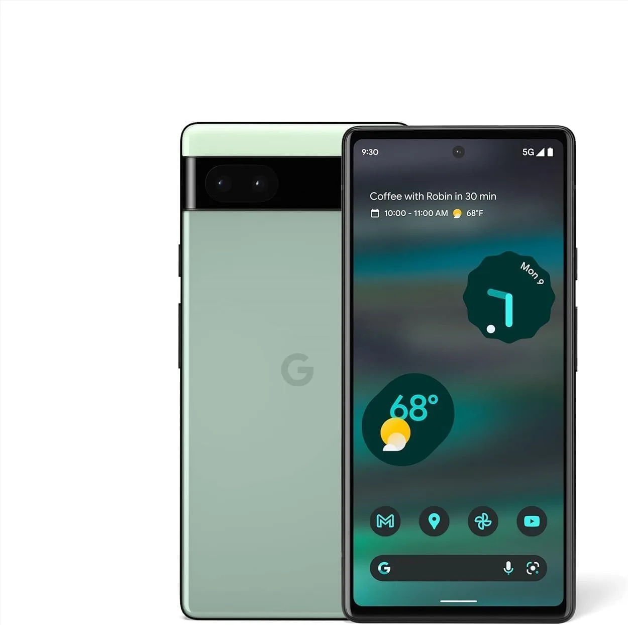 Google Pixel 6A 5G, 128GB + 6GB RAM, Charcoal - Unlocked (GSM Only) (International Version) (Renewed)