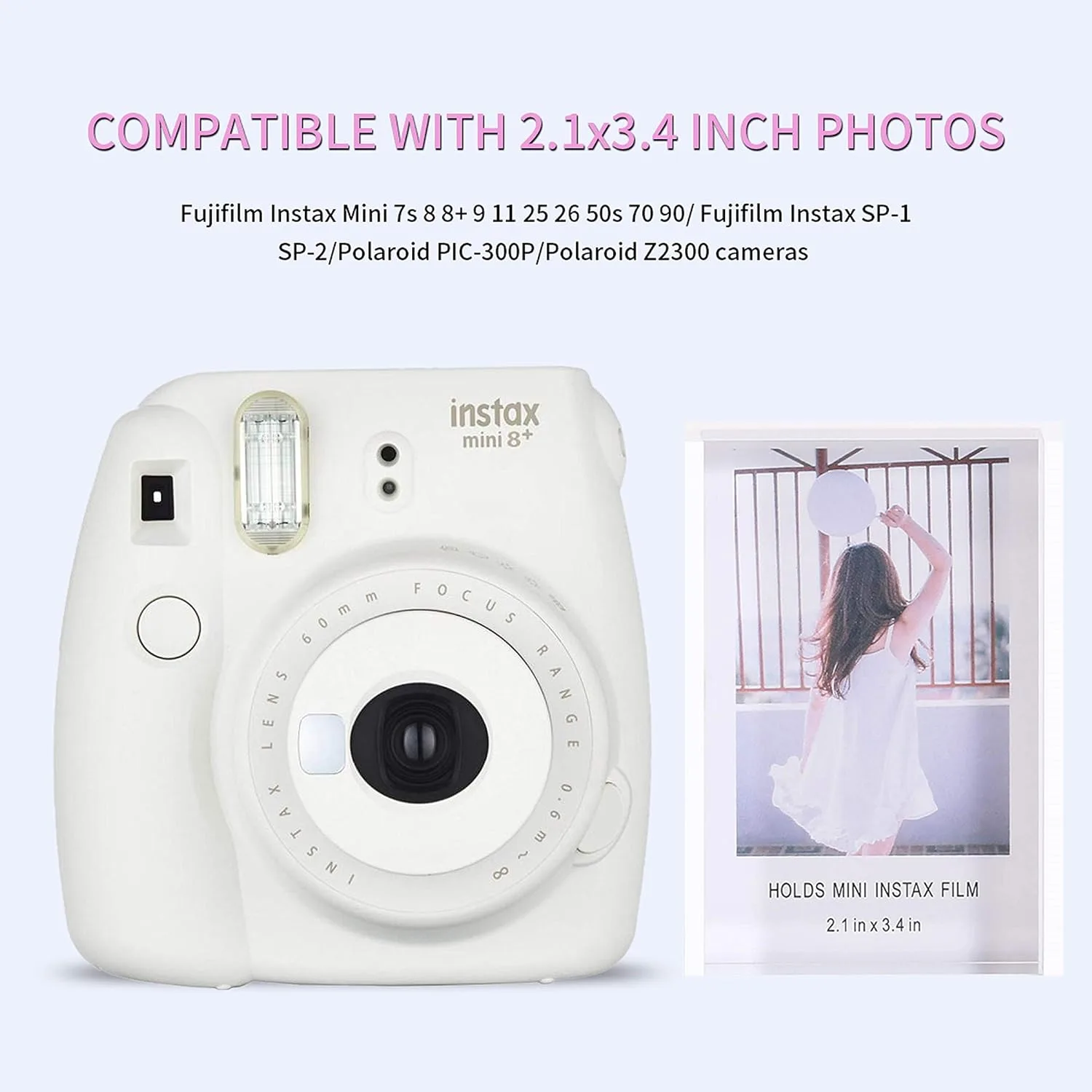 Cute Instax Mini Photo Frames, 2x3 Polaroid Picture Frames, Acrylic Desktop Small Picture Frame for Fujifilm & Polaroid Film, Mini Instant Photos Display Holder for Home, Office Decoration (3 Pack)