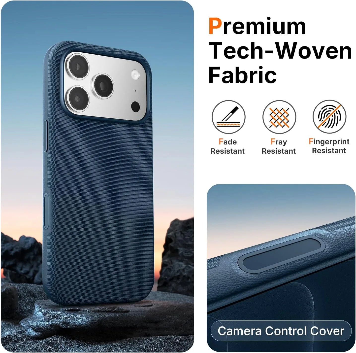 Mkeke for iPhone 18 Pro Max Case Techwoven Blue