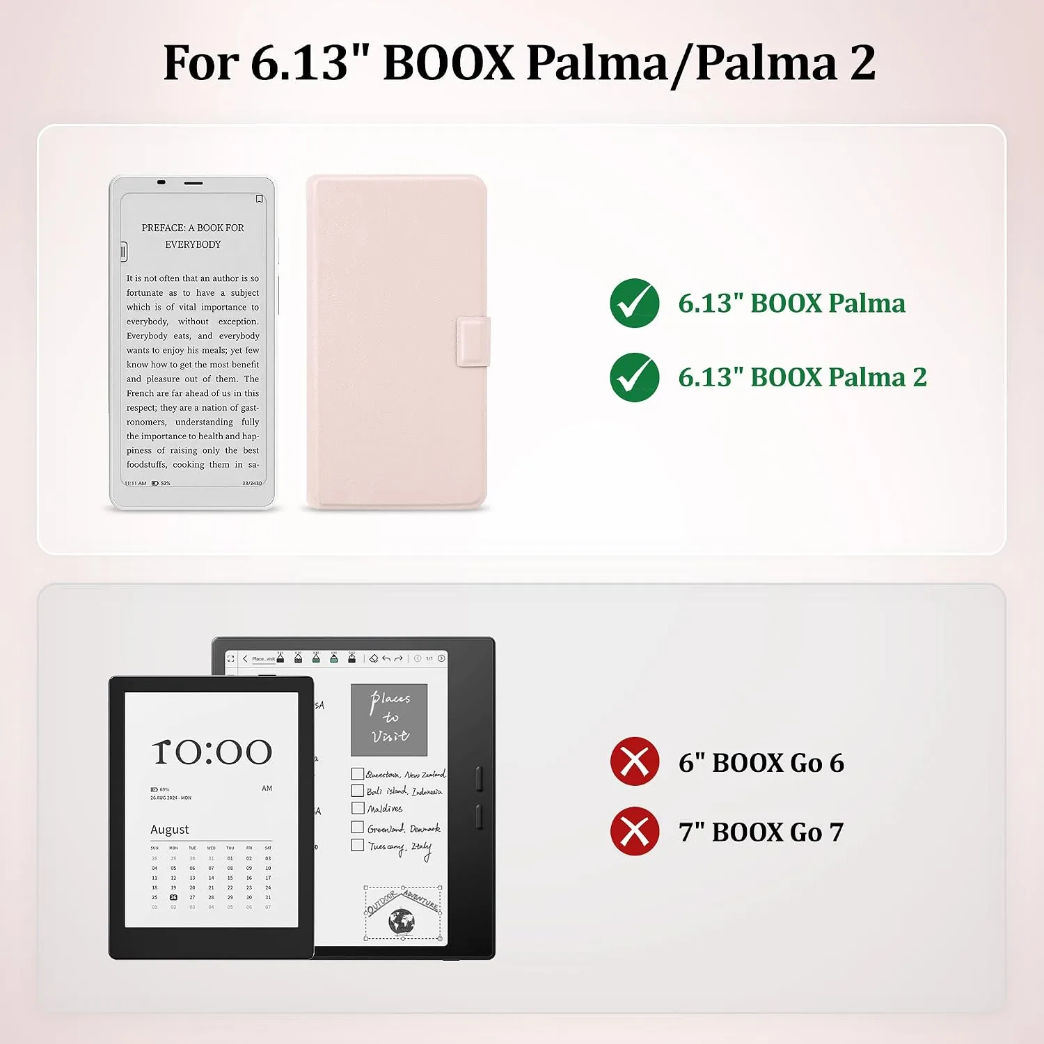 2in1 Case for Onyx BOOX Palma 2 Magnetic Detachable Folio Cover