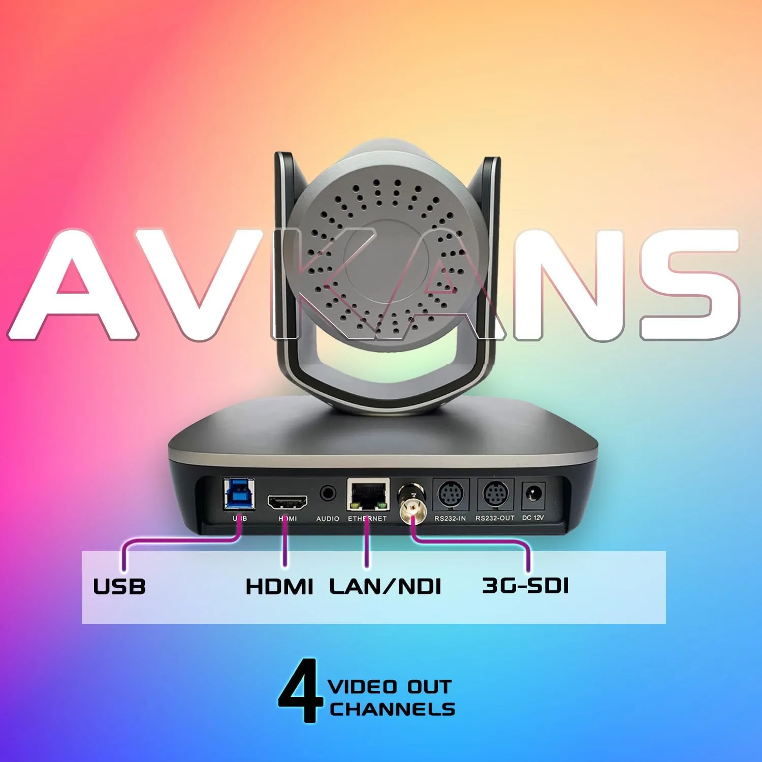 NDI Camera AI Tracking with 20X Zoom 3G-SDI HDMI USB Video, Budget PTZ Camera for Church Worship Live Streaming, PoE IP Livestream Video Camcorder for Video Production(AV-E20-NDI)