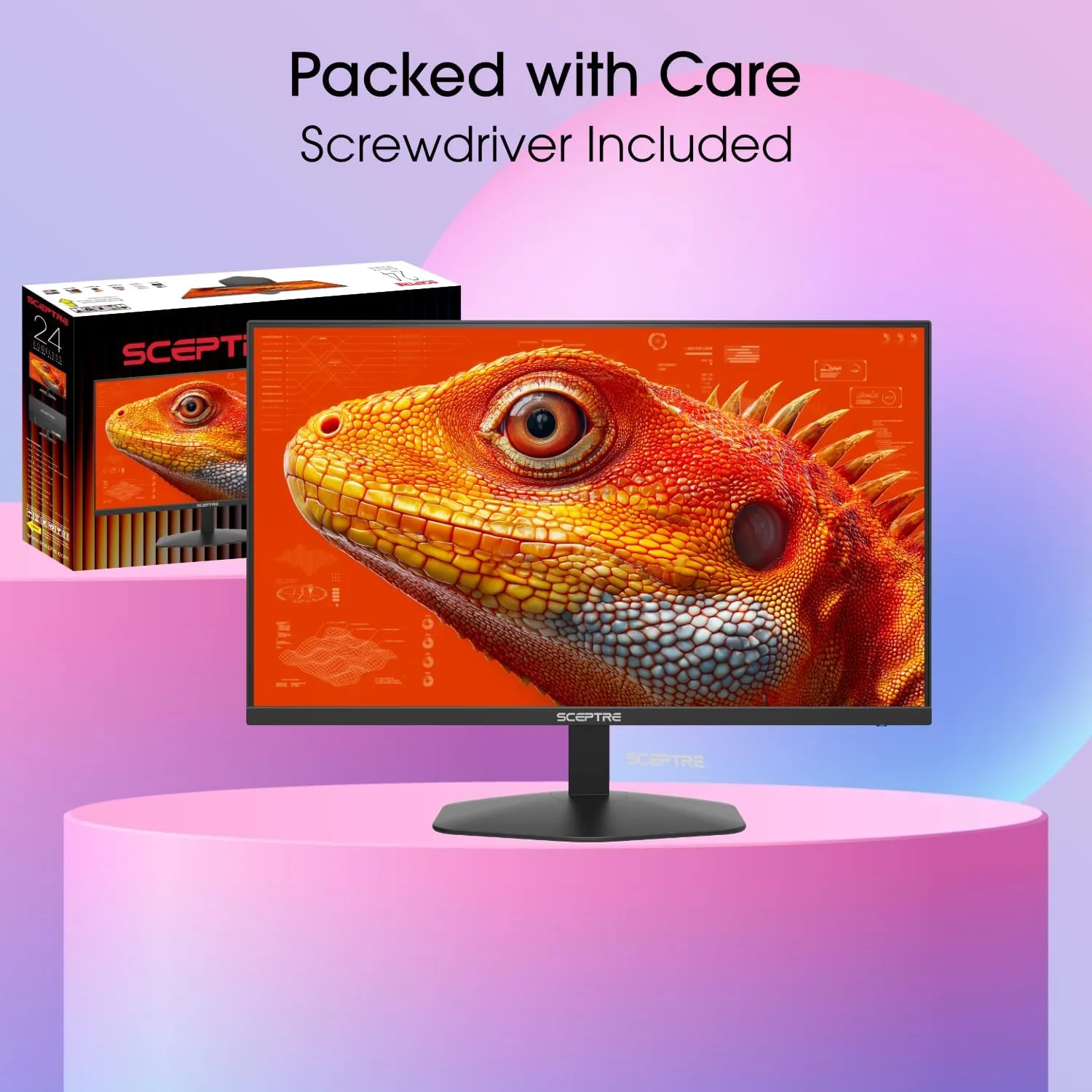 New! Sceptre 24-inch Prime Gaming Monitor DisplayPort x2 165Hz HDMI x2 165Hz Build-in Speakers, Machine Black 2027 (E248B-FW165T Series)