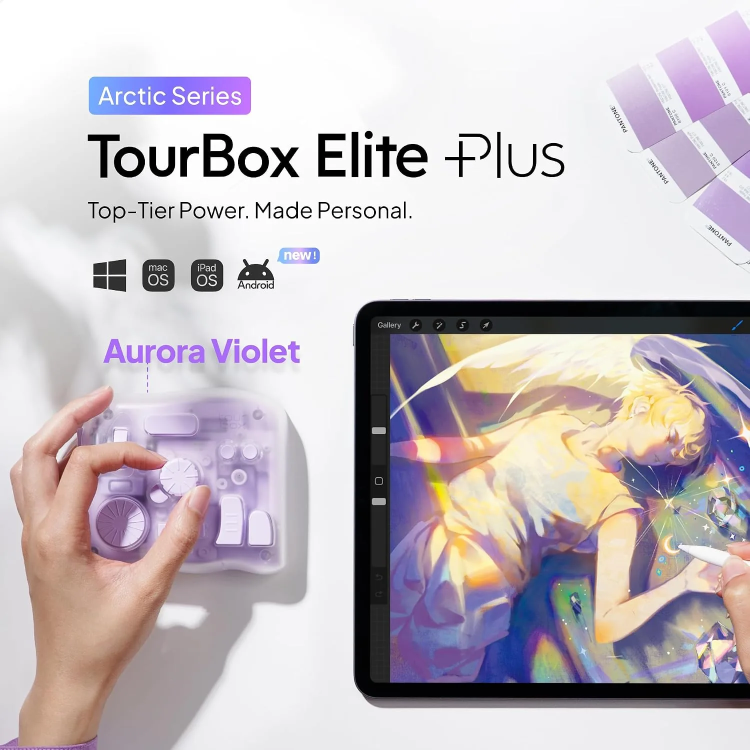 TOUR BOX Elite Plus Editing Controller Kit, Complete Control, Aurora Violet