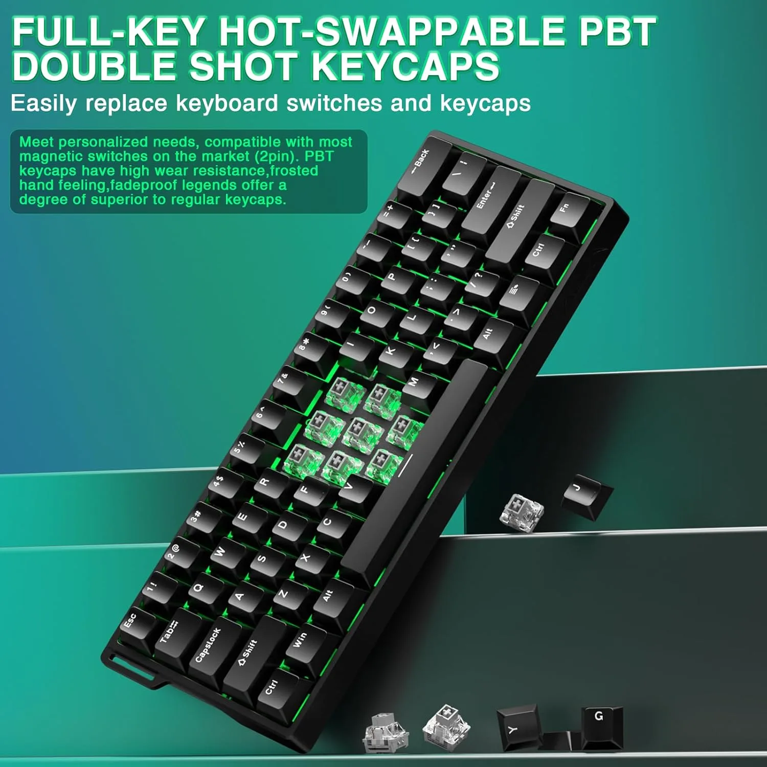 Aula WIN60 HE - 60% Mechanical Gaming Keyboard Wired, Magnetic Switch Hot Swappable, Adjustable Actuation Rapid Trigger Mode, 8000 Hz Polling Rate, RGB Small Keyboard 60 Percent Compact Design for PC