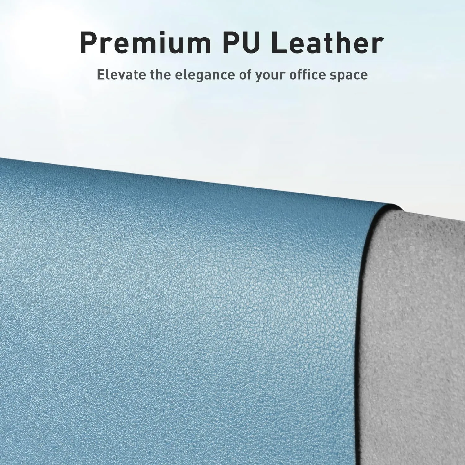 Aothia Faux Leather Desk Mat for Keyboard & Mouse (Sky Blue, 23.6" x 13.7")