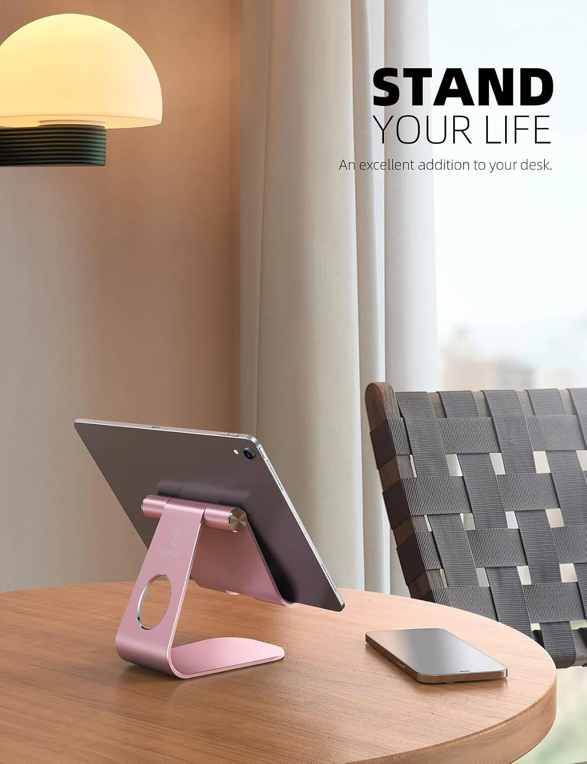 Lamicall iPad Stand Adjustable Tablet Holder, Sturdy Aluminum, Multi-Angle
