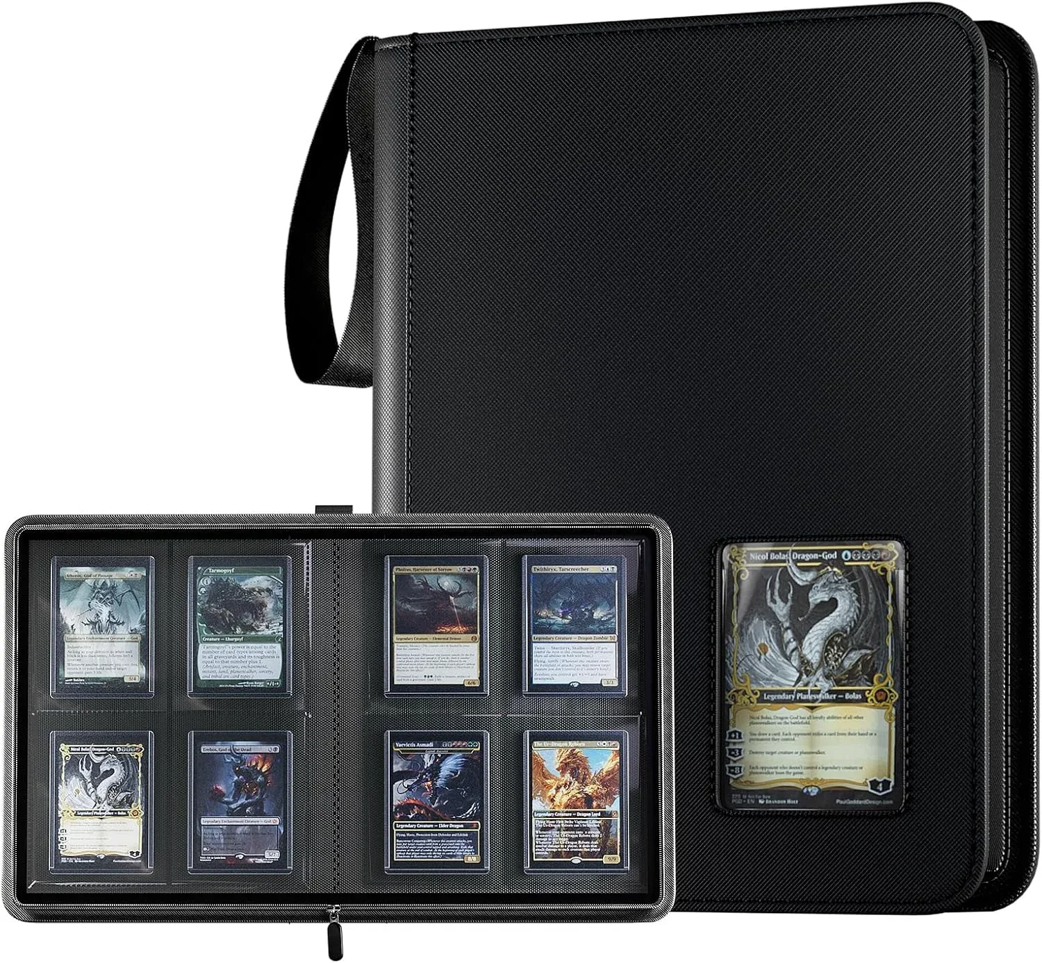 ProCase 4 Pocket Top Loader Binder, Hold 144 Cards in Toploaders -Black