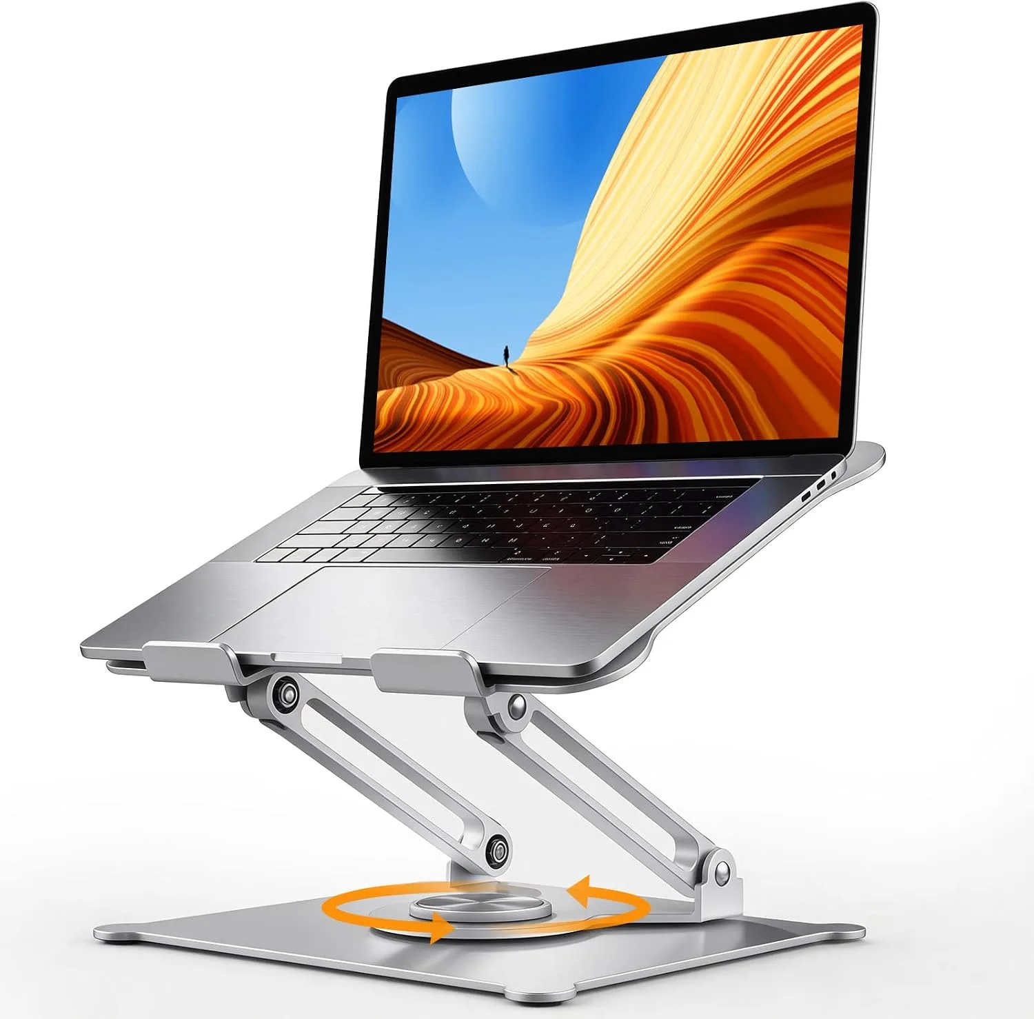 Base para laptop Urmust giratoria 360° para laptops 10-15.6 pulgadas color plata