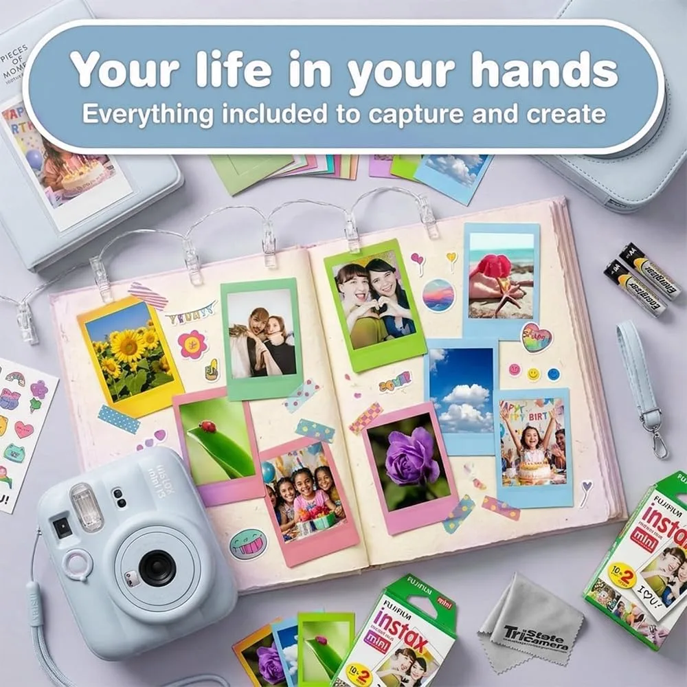 Fujifilm Instax Mini 13 Frost Blue Instant Camera with 20-Sheet Film Set
