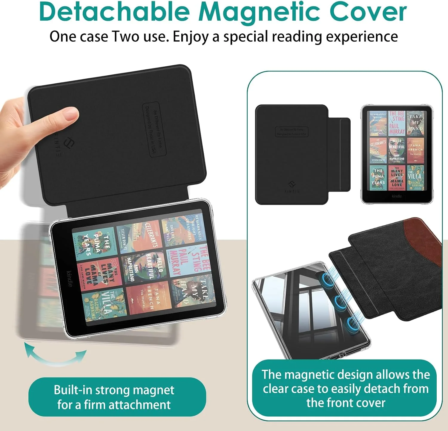 Fintie Detachable Case for Kindle Paperwhite 12th Gen 2024/Kindle Colorsoft