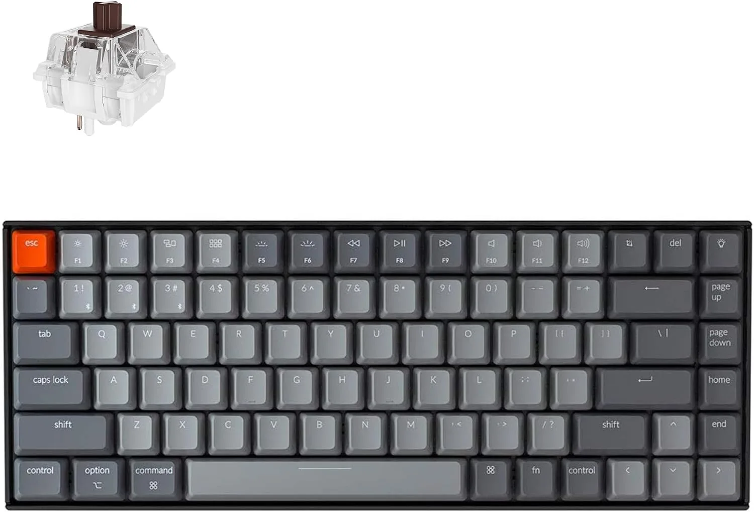 Teclado mecánico gamer Keychron K2 Bluetooth inalámbrico 75% 84 teclas retroiluminado blanco