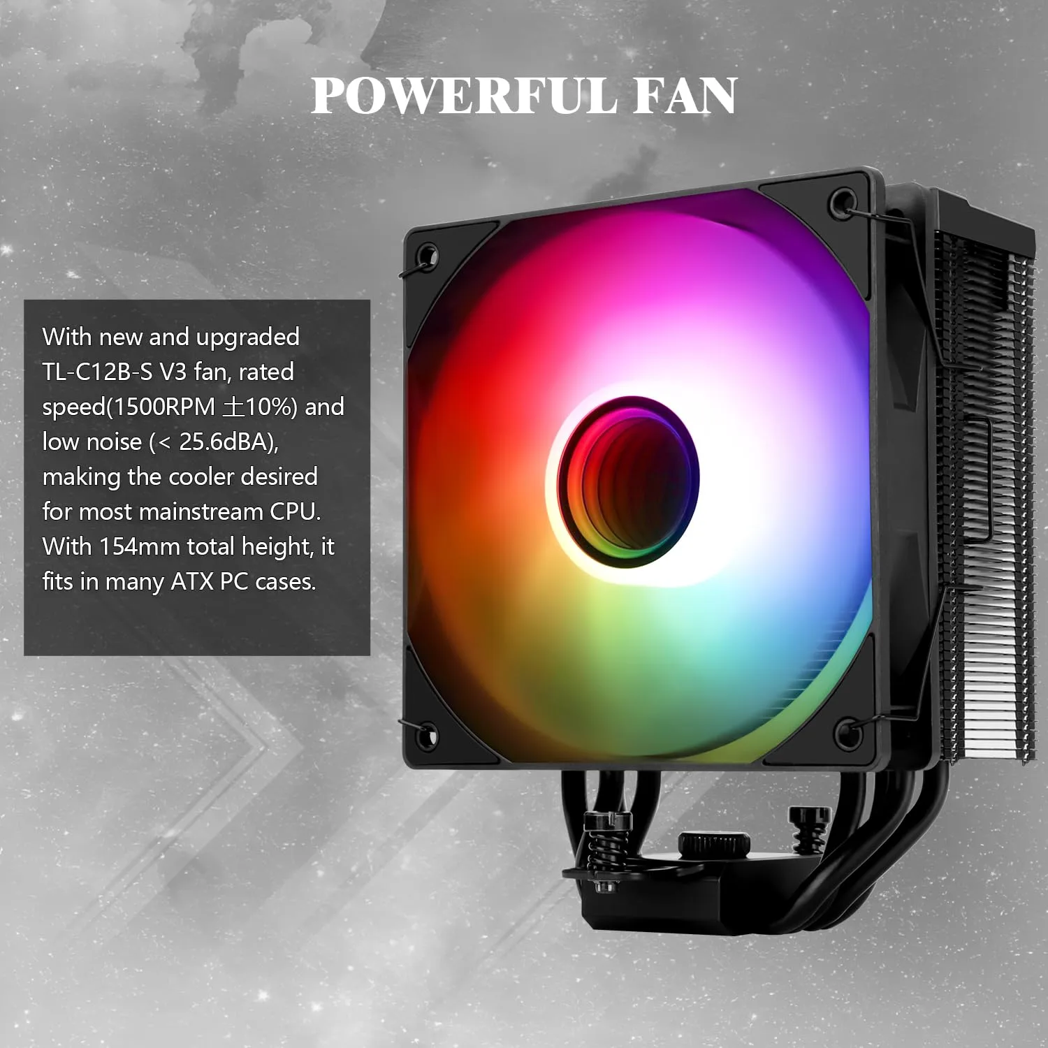 Thermalrlght Assassin Spirit 120 Vision ARGB Black CPU Air Cooler, PC Cooling with 1500RPM Speed,240*240 Resolving Power IPS LCD Screen with 1.54in,Computer Cooler for Intel lga1851/1700/115X,AM4/AM5