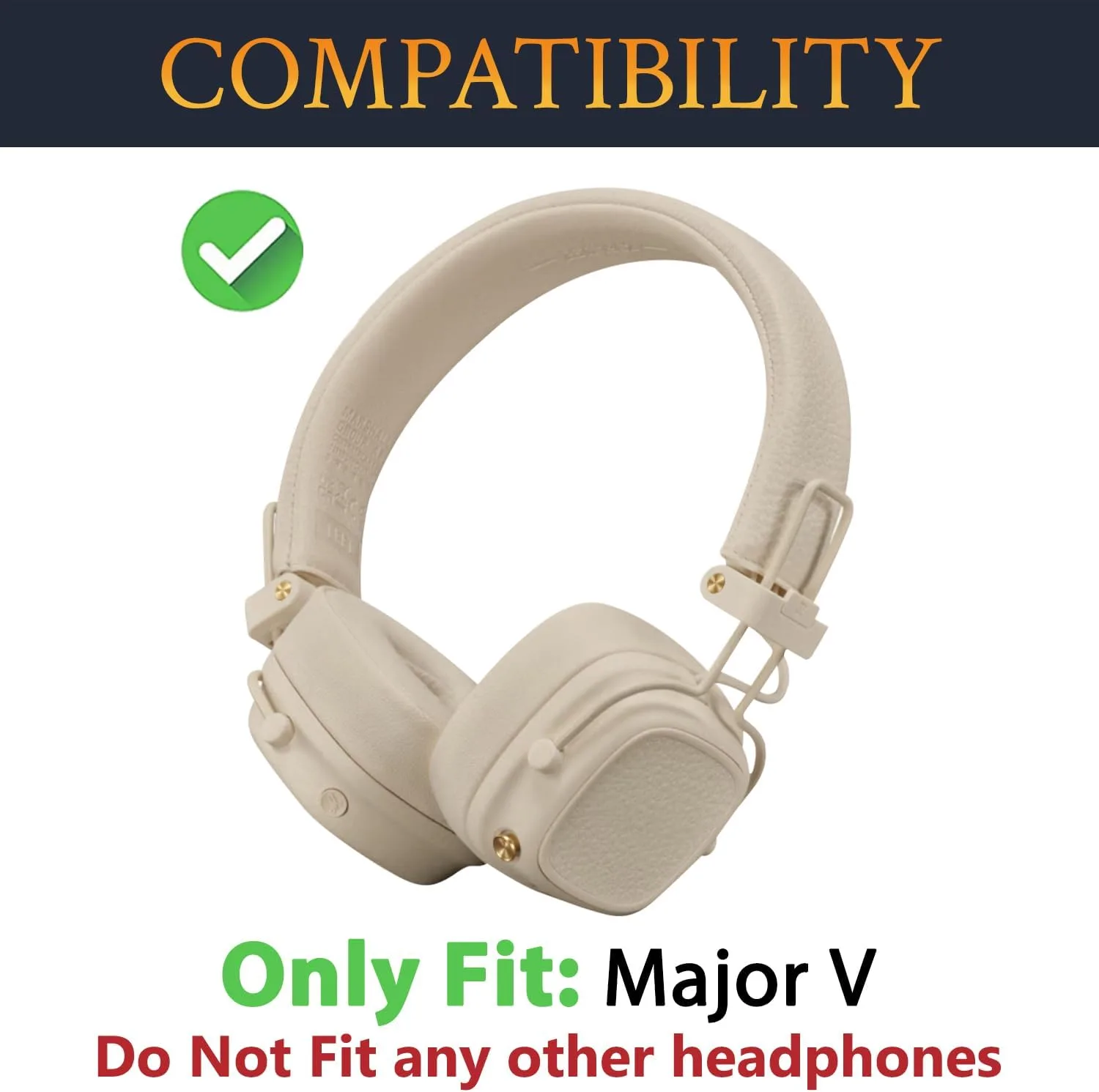SOULWIT Earpads for Marshall Major V - Cream