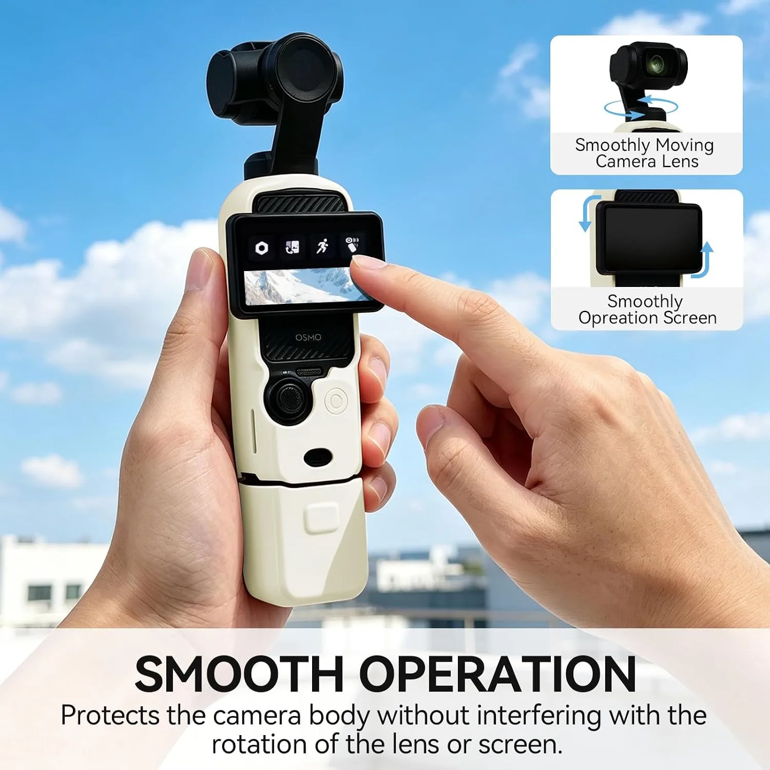 Protective Case for DJI Osmo Pocket 3/Xtra Muse Camera(Beige)