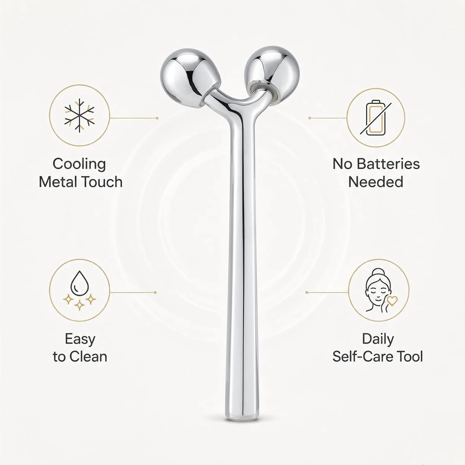 Tekson Faical Roller Massager, 3D Metal Face Massage Tool for Reduce Puffiness, Remove Eye Wrinkles, Face Lift, Increase Firmness, Anti-Aging, Skin Tightening (Zinc Alloy)