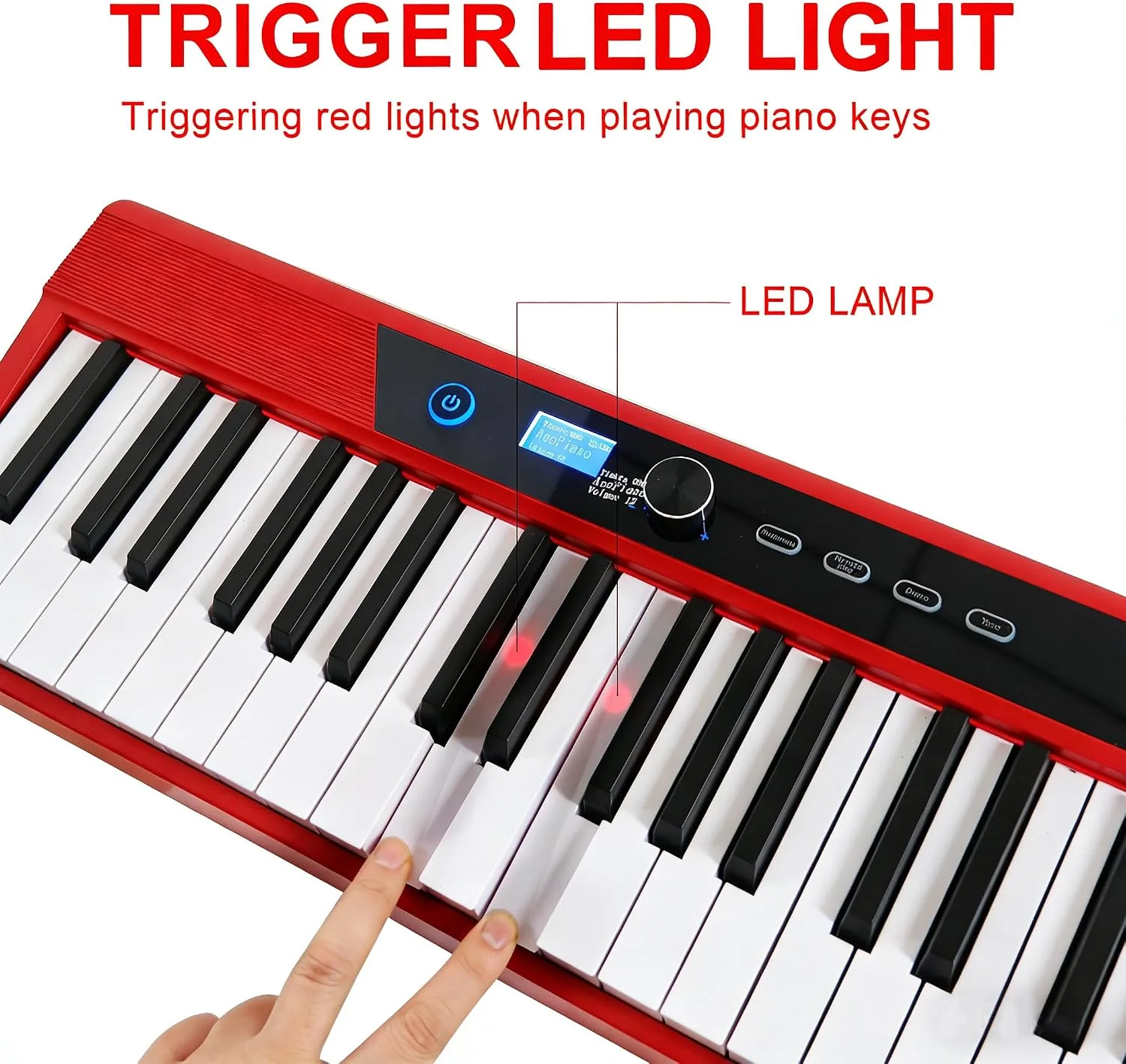 Coolmusic Beginner Digital Piano 88 Key Semi-Weighted Keyboard, Portable Electric Piano with Sustain Pedal, Power Supply