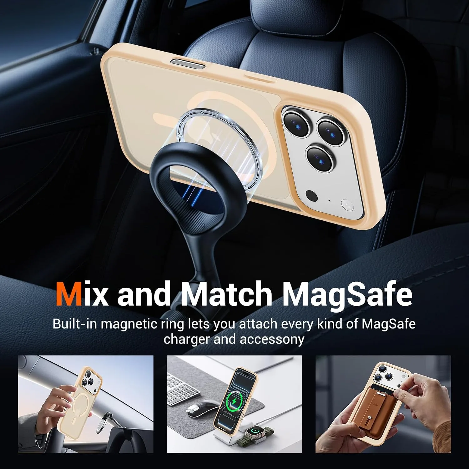 Temdan for iPhone 18 Pro Max Case/iPhone 17 Pro Max Case, Beige