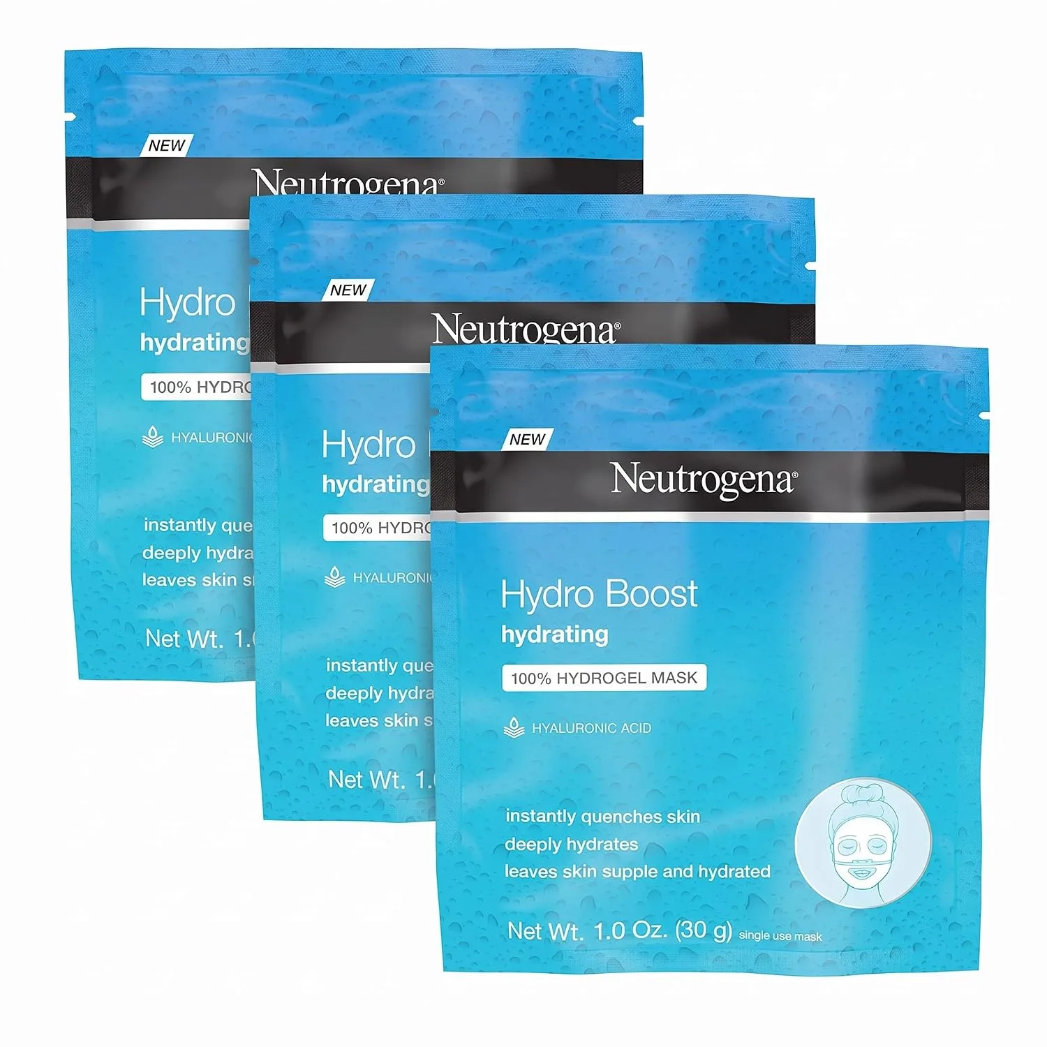 Neutrogena Hydro Boost Hydrating Hydrogel Mask, 1 Oz (Pack of 3)