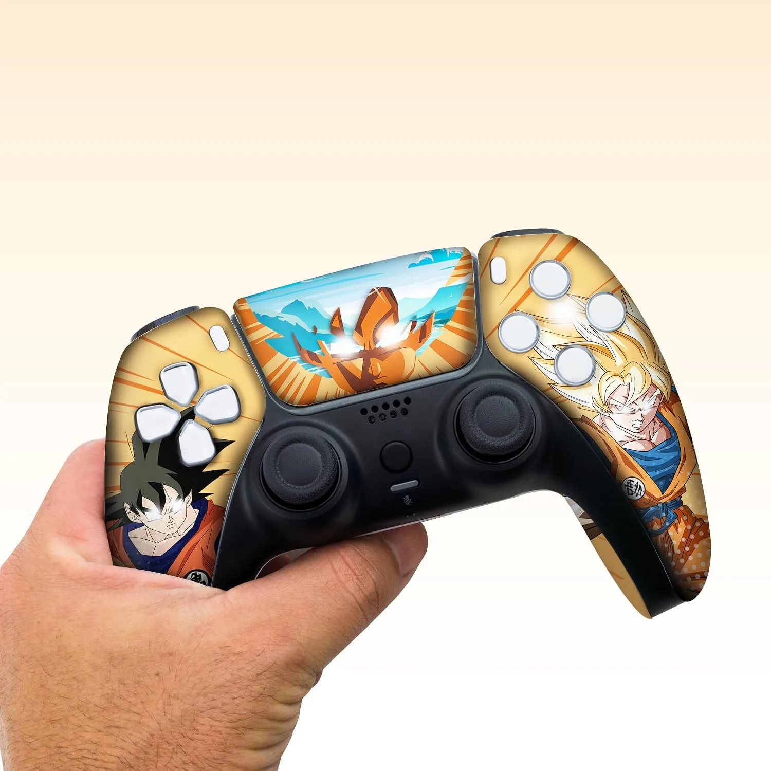 Overpowered Gokku Custom PS-5 Controller Wireless compatible with Play-Station 5 Console by BCB Controllers | Proudly Customized in USA with Permanent HYDRO-DIP Printing (NOT JUST A SKIN) (MODDED)