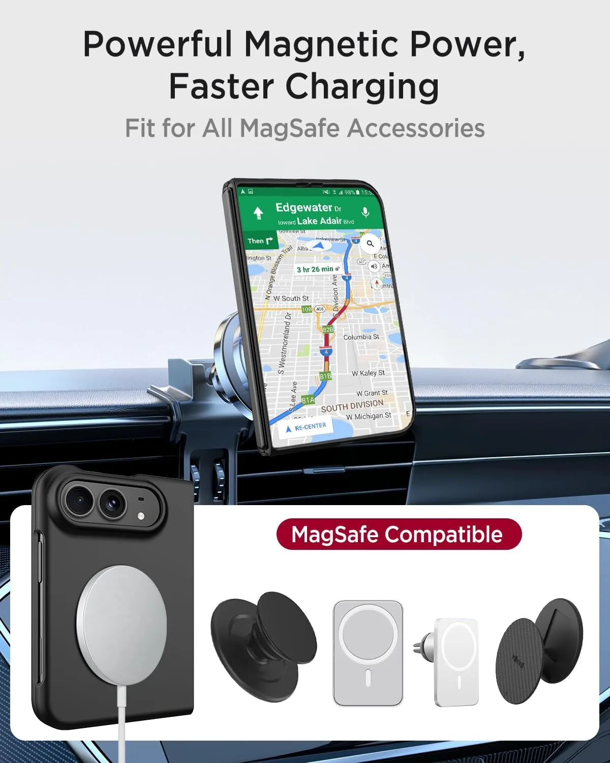 Miimall Magnetic for iPhone Duo Case with Privacy Screen Protector, [Compatible with Magsafe] Ultra Slim Shockproof Anti-Slip Phone Bumper Cover for iPhone Duo 5G Thin Case Black
