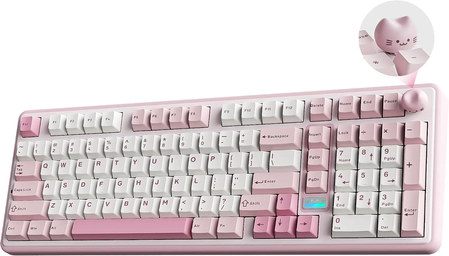 Teclado gamer Yunzii B98 PRO inalámbrico mecánico 96% Rosa Candy Switch