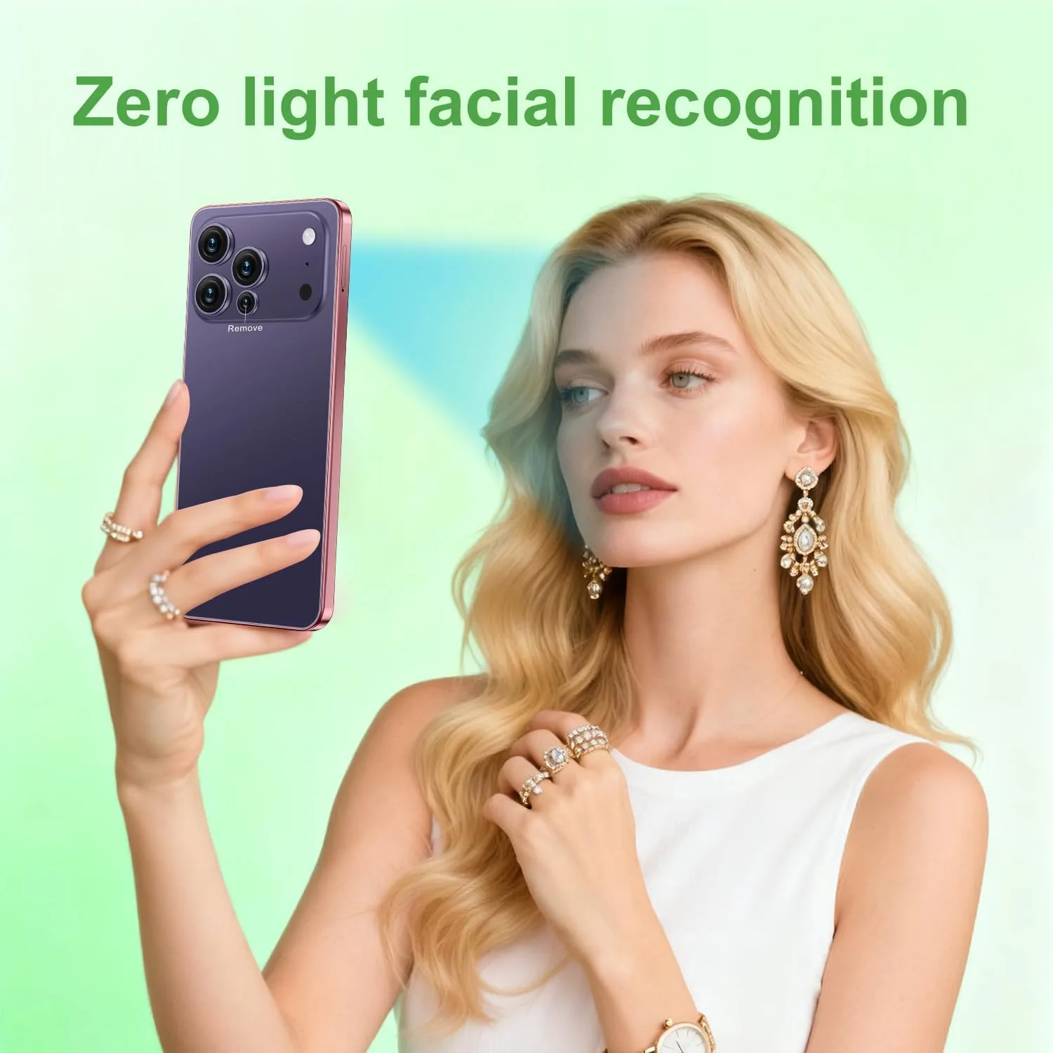 Huness 17 PM Smartphone Unlocked Cell Phone,6.99" HD Screen Unlocked Phone,16+512GB Android 15 Battery 7000mAh,Face ID/Dual SIM/5G/Fingerprint Button Unlock/Photos/GPS (Deep Purple)