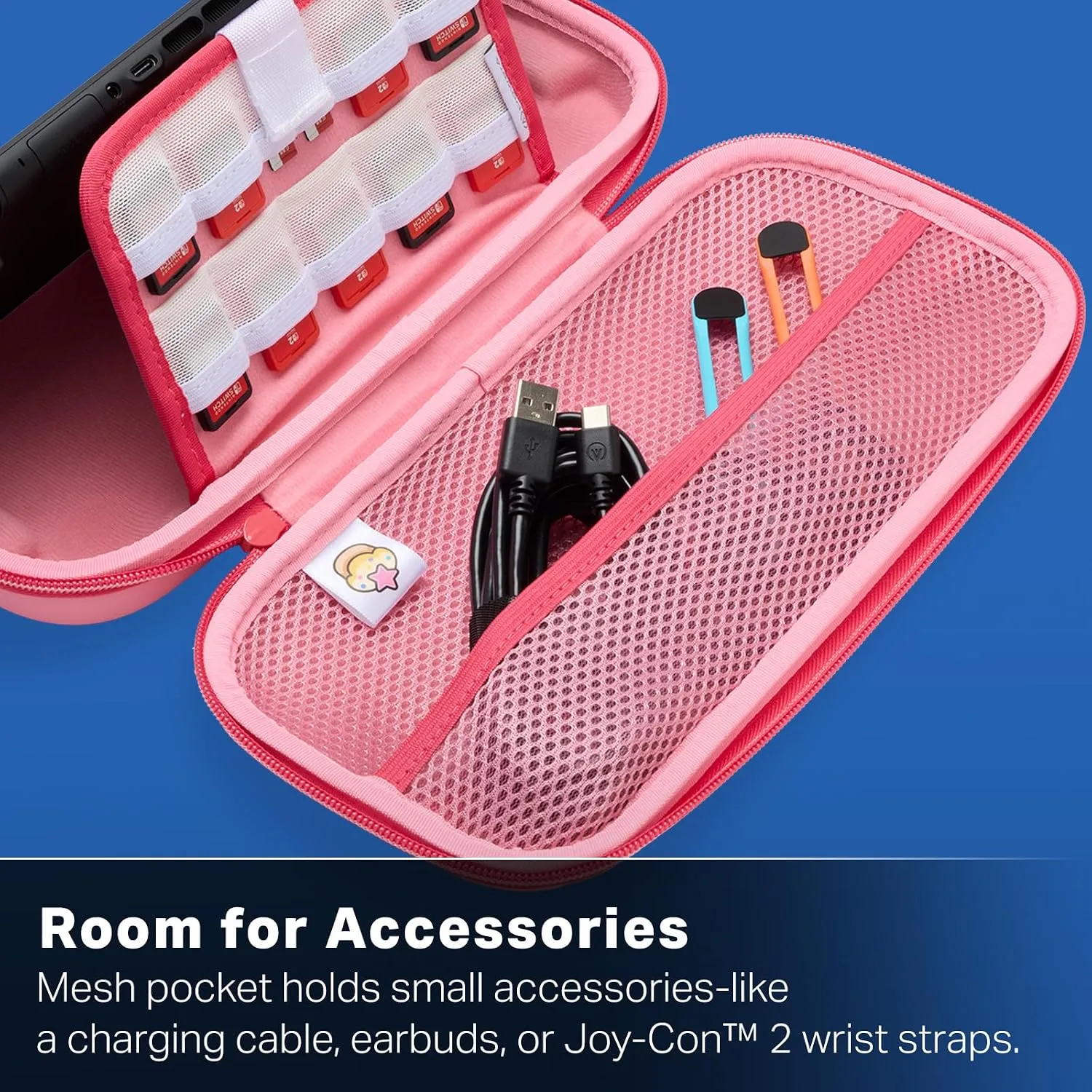 PowerA Protection Case for Nintendo Switch 2 - Kirby Mouthful, Officially Licensed, Protective Storage, Holds up to 9 Game Cards and 2 microSD Express Cards, Integrated Play Stand