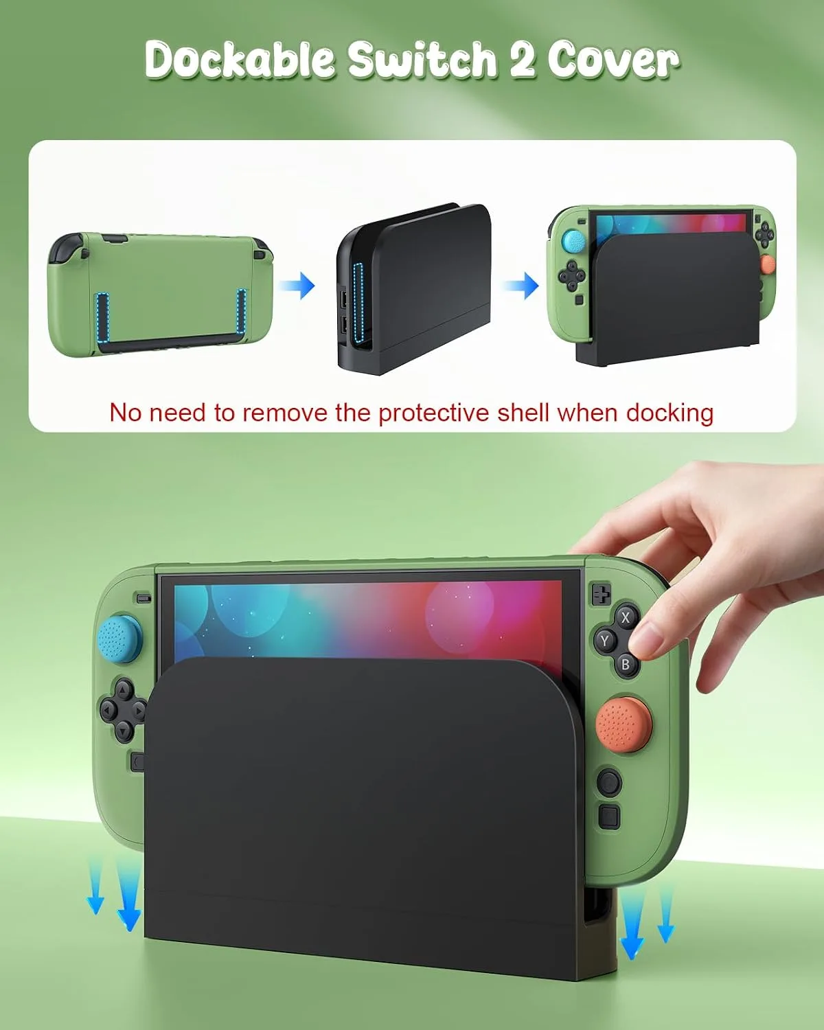 FYOUNG Switch 2 Cute Cover Case, Dockable Protective Shell for Nintendo 2