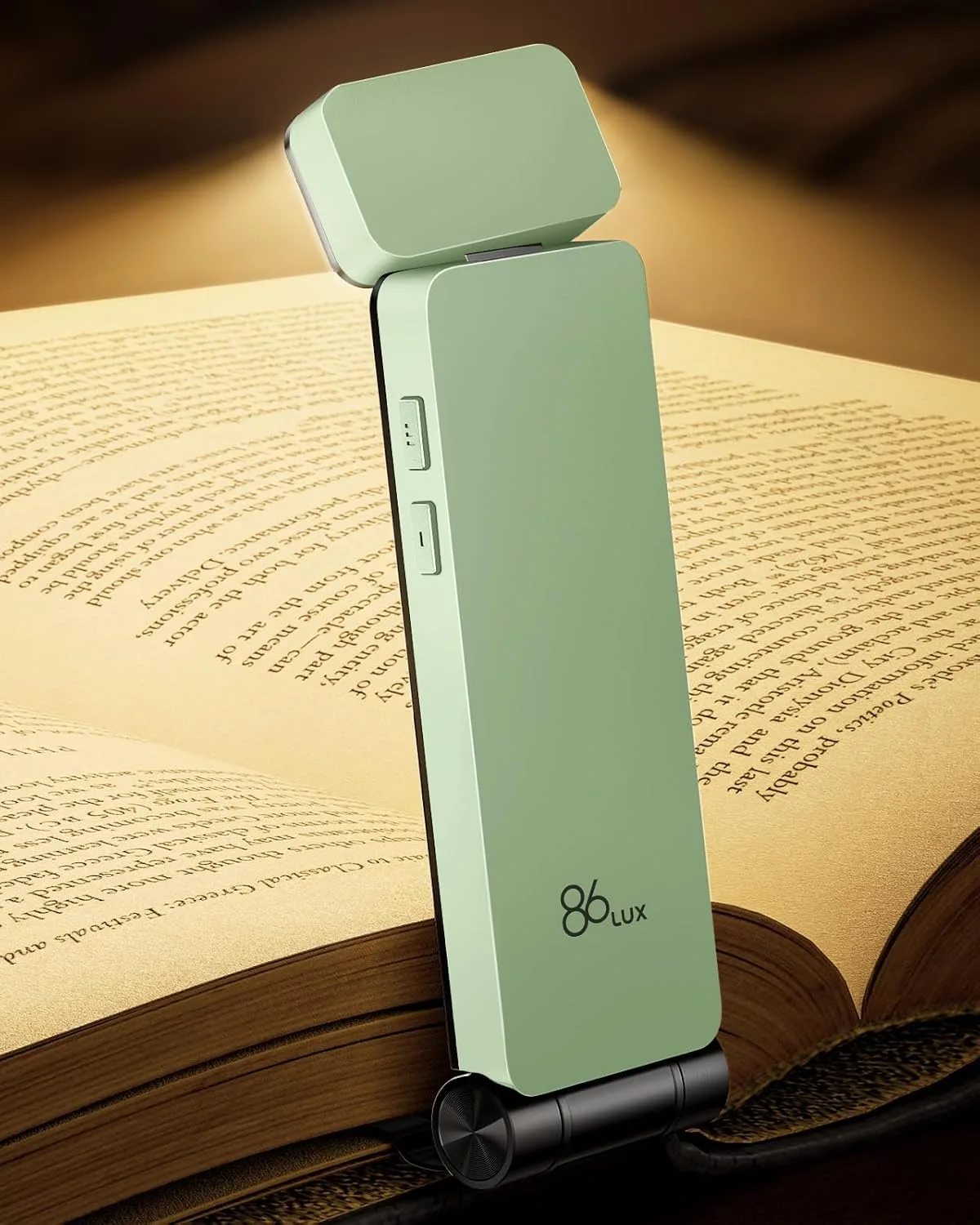 86lux Book Light, Rechargeable Clip-On LED Reading Light for Bed