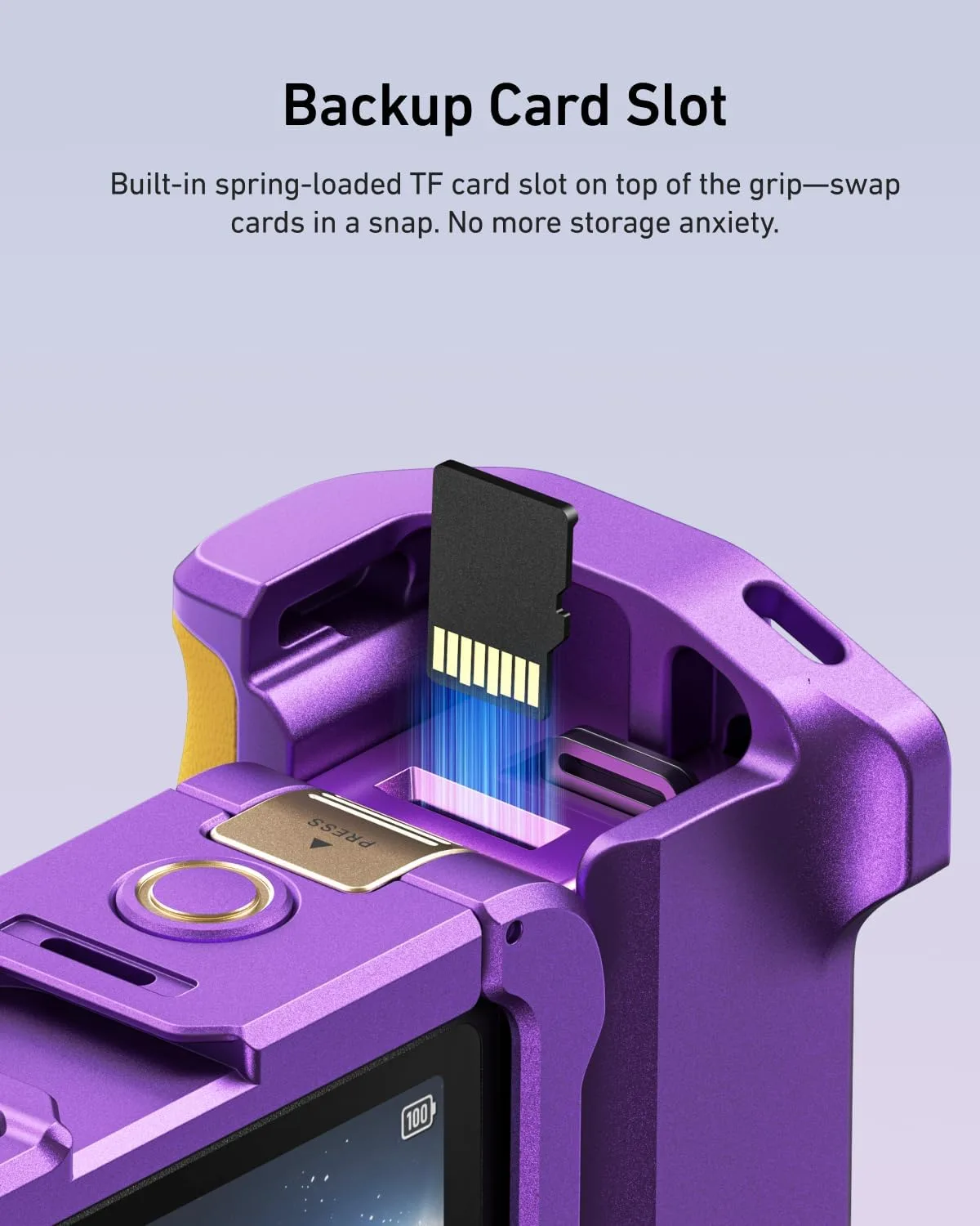 TELESIN Metal Cage Grip Kit for DJI Osmo Action 6 (Iridescent Purple-Gold)