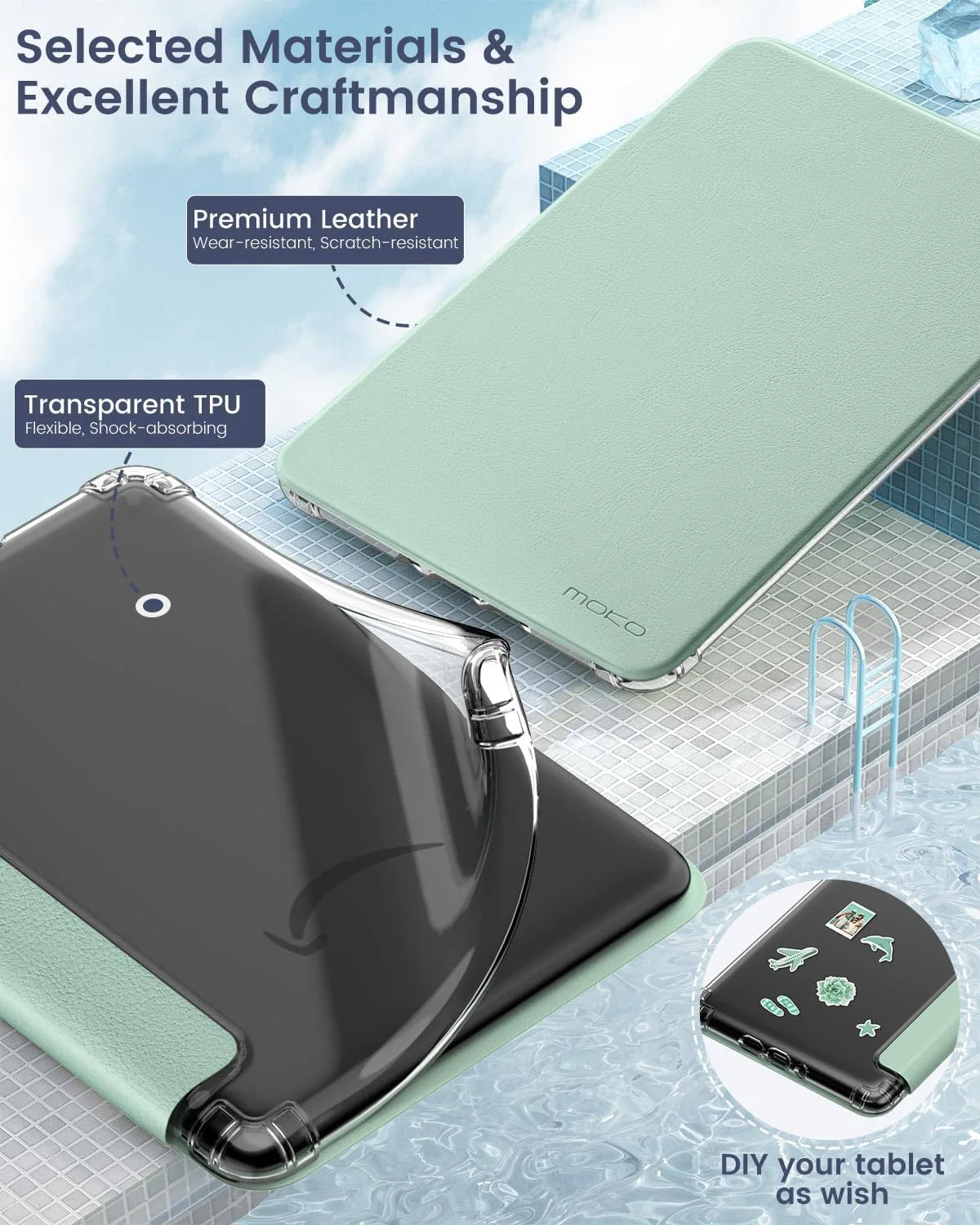 MoKo Case for Kindle Paperwhite 12th Gen & Colorsoft 2024,Agave Green