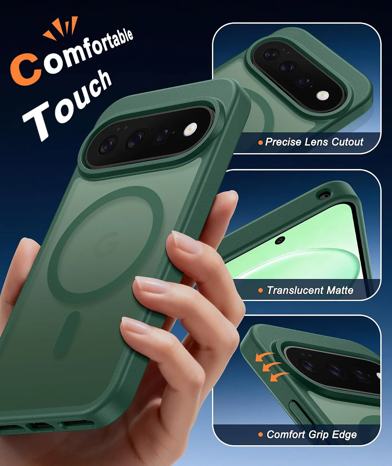 FNTCASE for Google Pixel 11 Pro XL Case Fit for MagSafe Green